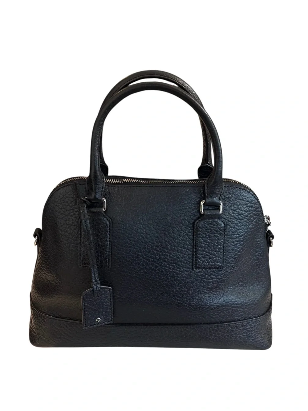 kate spade Bay Street Small Black Rachelle Pebbled Leather Dome Satchel